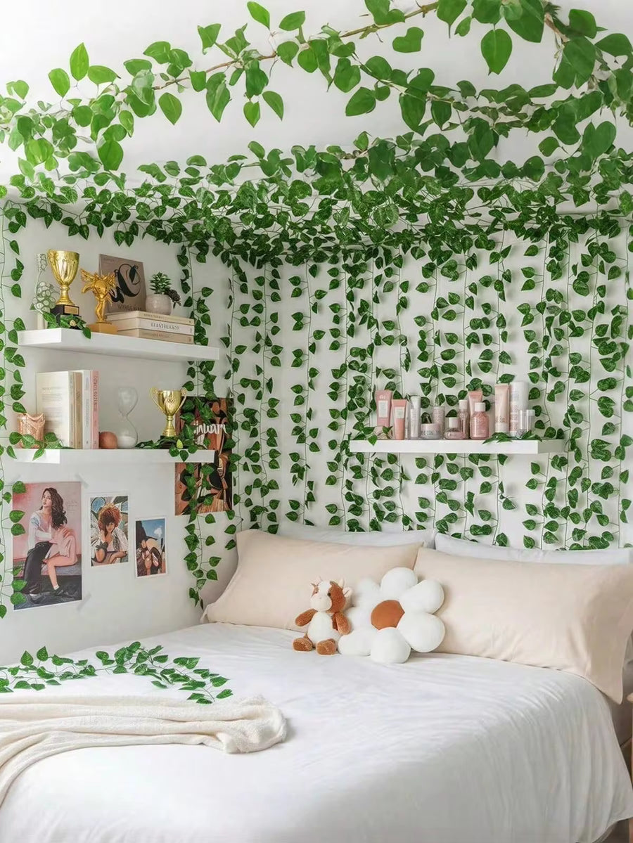 24/12/6pcs 84.7 Inch Artificial Ivy Vine, Fake Ivy Suitable For Home, Wedding, Wall And Outdoor Decoration, Spring Party Green Decor