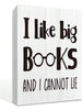 2D Flat Book-Themed "I Love Big Books" Wall Decoration - Artificial Bookshelf Sign, Librarian Gift And Book Lover's Gift, 5x5 Inch Library Desktop Decoration With Bookworm Design, Bookshelf Decoration Suitable For Readers And Book Collectors, 2D Flat